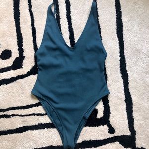 Forever 21 turquoise blue bodysuit.